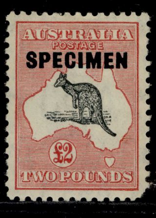 Australia Gv Sg138s,  £2 Black And Rose,  M.  Specimen