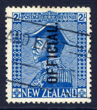 Zealand 1927 - 33 Official 2/ - Light Blue Commercially Machine Cancel