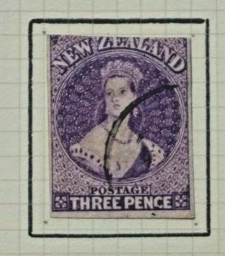 Zealand 1864 - 67 Chalon Head Wmk Large Star Sg 118 Imperforate Single