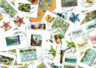 25 Grams Vanuatu South Pacific Charity Kiloware / Stamp Mixture,  Flowers,  Birds