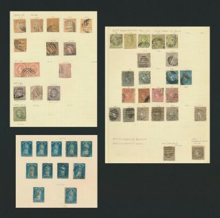 Victoria Stamps 1854 - 1859 Qv 3 Pages Inc Woodblock Reg 1/ - Sg 34,  6d 23 X11