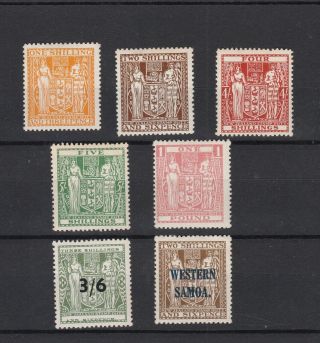 Zealand & Western Samoa: Selection Of Arms Stamps To One Pound (7)