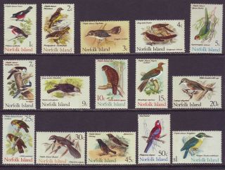 Norfolk Island 1970 Sc 126 - 140 Mnh Set Bird
