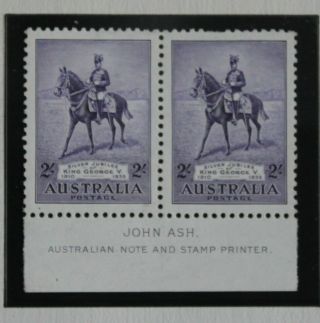 Australia Sg158 1935 Silver Jubilee 2/ - Imprint Pair Previously Hinged