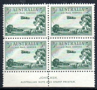 Australia: 1929 Air 3d Ash Imprint 4 - Block Bw 134 (sg 115) Mnh