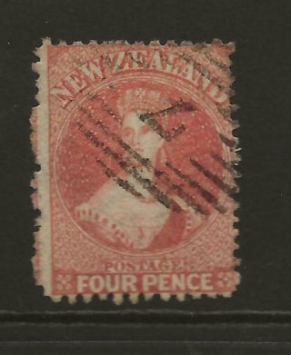Zealand 1864 - 71 Sg119 4d Deep Rose Qv Chalon Fine Cat £250