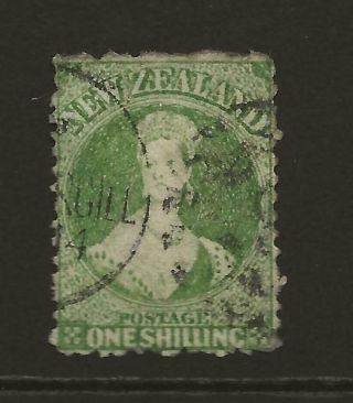 Zealand 1864 - 71 Sg125 1s Yellow Green Qv Chalon Good To Fine Cat £120