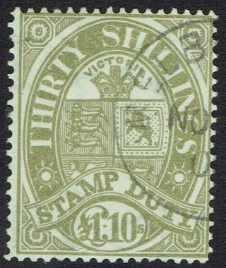 Victoria 1884 Stamp Duty 1 Pound 10/ - Typographed Used/cto