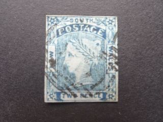 South Wales,  Queen Victoria 2d Stamp Indigo Blue (sg61) Dated 1851