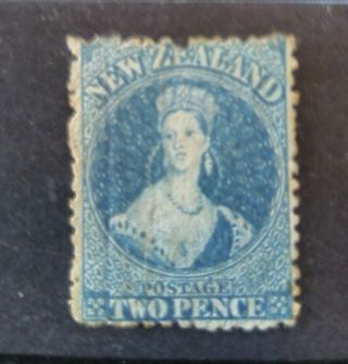 Zealand 1864 Qv Chalon 2d Blue Sg115