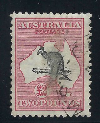 B&d: 1931 - 36 Australia Scott 129 (sg 138) 2 Pound Kangaroo & Map - - Faulty