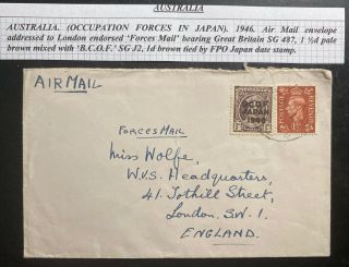 1946 Australia Occupation Forces In Japan Fpo Cover To London England