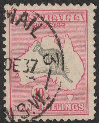 Australia 1932 Kgv Roo 10sh Grey And Pink Wmk Cofa Sg136 Cat £150