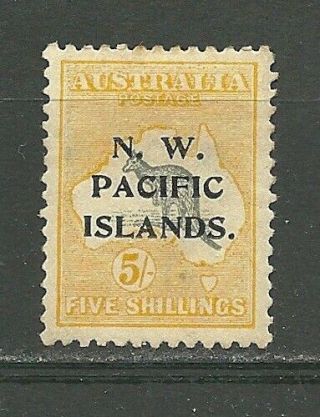 Nwpi North West Pacific Islands Australia 1919 Scott 36 5s Yellow/grey Roo O/p