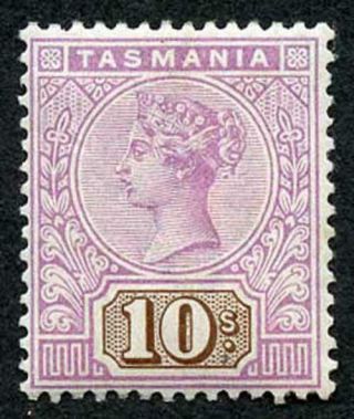 Tasmania Sg224 1892 10/ - Mauve And Brown M/m Cat 190 Pounds
