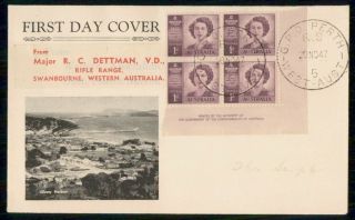 Australia Fdc 1947 Cover Queen Elizabeth Ii Corner Block
