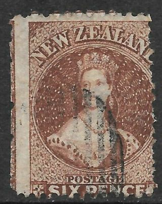 Zealand 1864 6d Red - Brown Nz Watermark, .  Sg 108.  Cat.  £60.