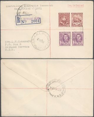Australia 1957 - Registered Cover Macquarie Island - Antarctic D91