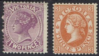 Victoria 1901 Qv No Postage 2d And 3d