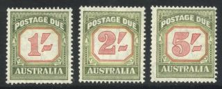 Australia 1953 - 59 1/ - - 5/ - Postage Due Hinged Sg D129a - D131 Cat £32.  00