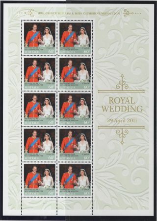 Australia Sg3592 2011 Royal Wedding Sheetlet Mnh