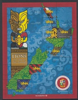 Zealand 2017 British & Irish Lions Rugby Tour Large Sheet (id:wh43)