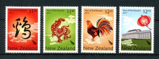 Zealand Nz 2017 Mnh Year Of Rooster 4v Set Chinese Lunar Year Stamps