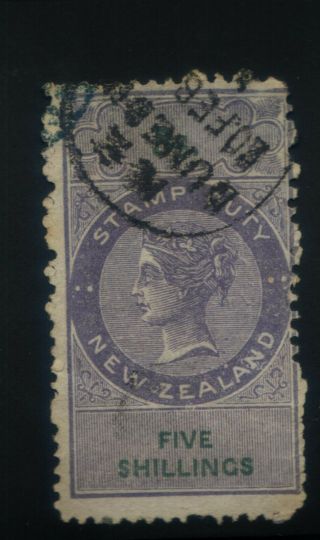 Zealand Queen Victoria Stamp Duty 1871 5/ - Postal ?