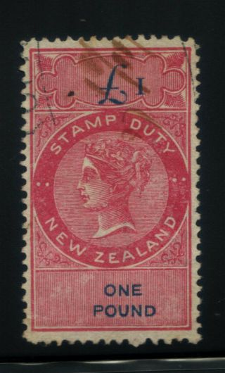 Zealand Queen Victoria Stamp Duty 1867 One Pound
