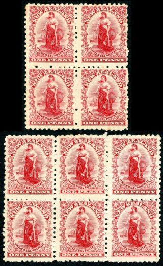 1901 1d Universal - Blocks Of Four And Six - See Below