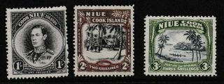 Pre Dec,  Pacific,  Niue & Pacific Islands,  1938 Hv Set Of 3,  Mh,  Sg75 - 77,  Cv£65,  2394