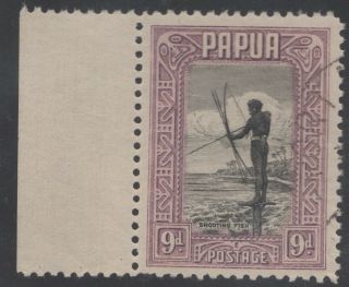 Papua 1932 Pictorials 9d,  Marginal Single