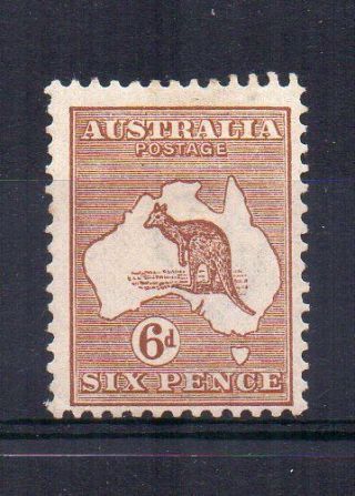 Australia 1923 - 24 6d Kangaroo Die Iib Mh