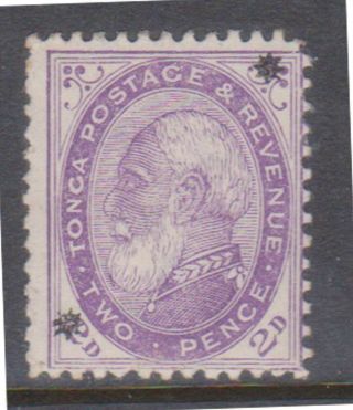 (q60 - 6) 1891 Tonga 2d Violet King George Stars In Corner (disturbed Gum) (f)