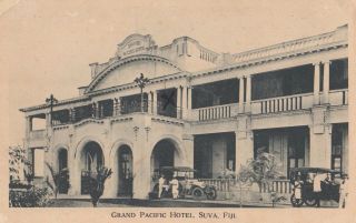 Postcard Grand Pacific Hotel Suva Fiji With Text At Back