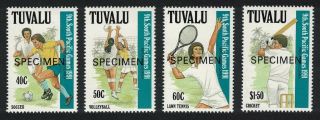 Tuvalu Football Volleyball Tennis Cricket 9th South Pacific Games 4v Specimen