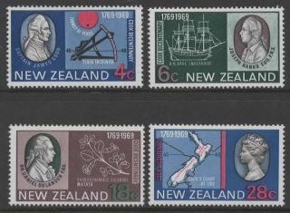 Zealand 1969 Captain Cook Bicentenary Set Of 4 Unhinged