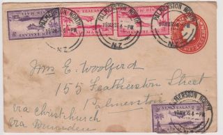 (ow - 13) 1936 Nz Pse Kgv& 8d Extra Air Mail Postage To Palmerton (toning)