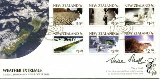 Zealand 2008 Weather Extremes - Limited Edition Signed Fdc Cover