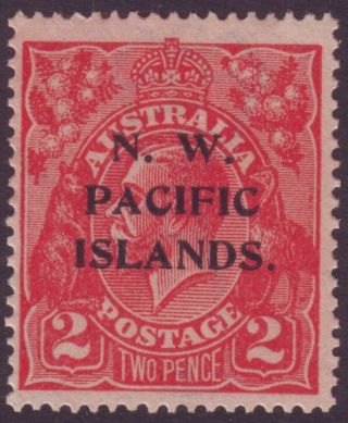 2d Red Kgv - N.  W.  Pacific Islands Overprint (asc 5) - No Gum (a6224)