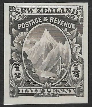 Zealand 1900 1/2d Imperf Proof In Black Ungummed As Issued,  Hinged.