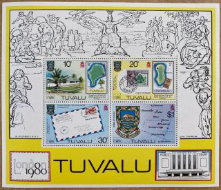 1980 London International Stamp Exhibition Mnh Miniature Sheet From Tuvalu