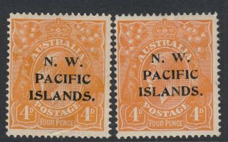 North West Pacific Islands 1915 - 16 - Sg70 & Sg70a - Mounted