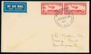 Mayfairstamps Zealand 1937 Airplane And Air Terminal Pair Cover Wwf_69851
