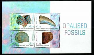 Australia 2020 Opalised Fossils Miniature Sheet Mnh
