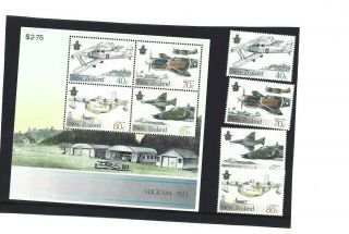 1987 Zealand Nz Military Airforce Stamp Mini Sheet,  Stamp Set