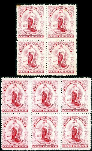 1901 1d Universal - Blocks Of Four And Six - Below