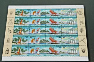 Cocos (keeling) Islands - 1987 Sailing Craft - Full Sheet Of 20 - U/mint
