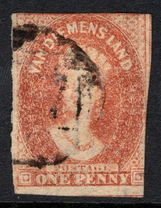 Australia Queensland 1857 1p Pale Red - Brown Stamp.  Sg 26 Cv $50