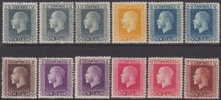 8 Different Zealand 1915 - 30 Kgv Definitive 1.  1/2d - 7.  1/2d Mh Stamps Sg416/26
